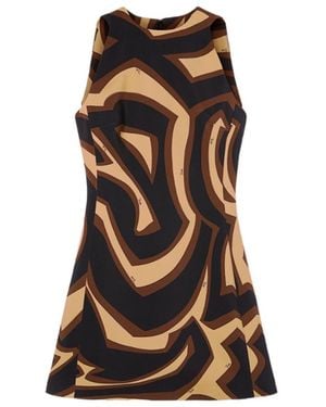 PUCCI Mini Dress With "Labyrinth" Print - Black