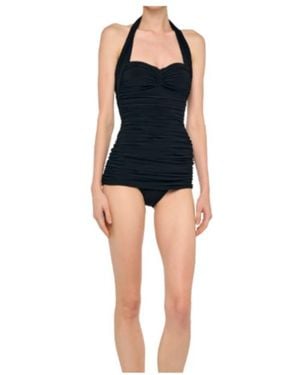 Norma Kamali Bill Mio Ruched Swim Dress - Black