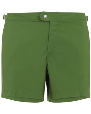 Tom Ford Compact Poplin Swim Shorts - Green