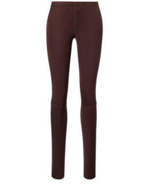 Stouls Mid-Rise Suede Leggings - Brown