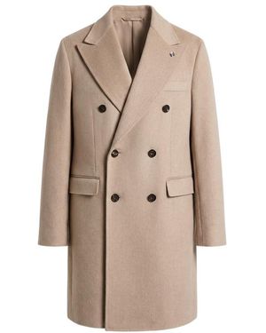 Peserico Double-Breasted Coat - Natural
