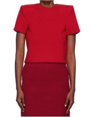Pushbutton Crew Neck T-Shirt - Red