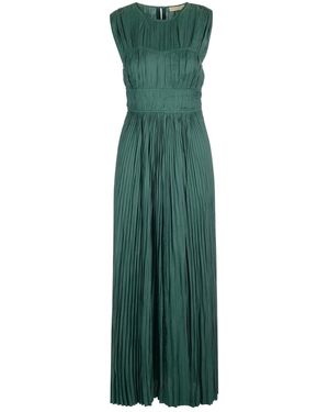 Ulla Johnson Round Neck Pleated Dress - Green
