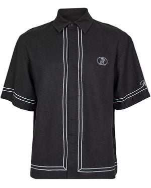 Represent Rep Border Patterned Shirt - Black