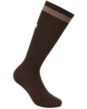 Fendi Ff Jacquard Ribbed Socks - White