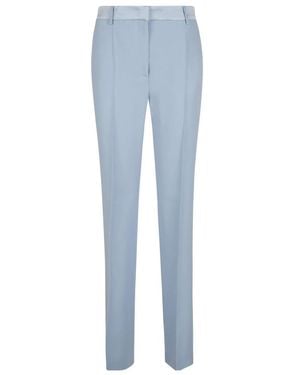 Alberta Ferretti Elastic-Waist Straight Trousers - Blue