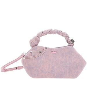 Ganni Mini Bou Denim Tote Bag - Pink