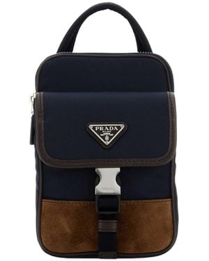 Prada Re-Nylon And Leather Smartphone Case - Blue