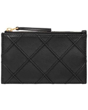 Tory Burch Fleming Zipped Card Holder - Black