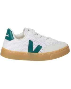 Veja Volley Leather-Trimmed Sneakers - Blue