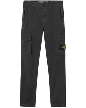Stone Island Logo Patch Cargo Trousers - Grey