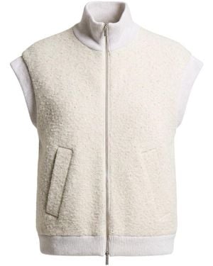 Peserico Sequin-Embellished Sleeveless Jacket - White