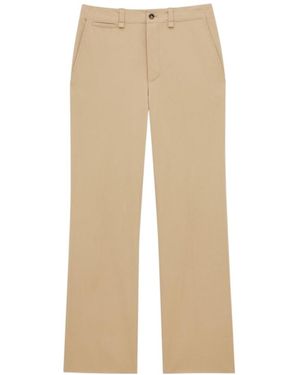 Saint Laurent Mid-Rise Tailored Pants - Natural