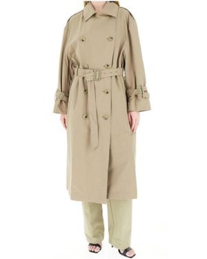 Semicouture Trench Con Cintura - Natural