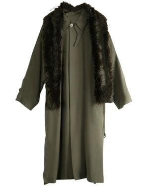 Magliano Faux-Fur Paneled Coat - Green