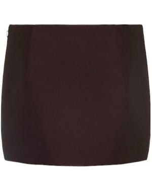 KHAITE Jett Wool Blend Mini Skirt - Brown