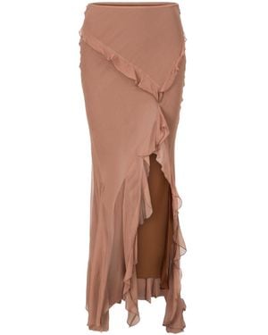 STAUD Slit Skirt - Brown