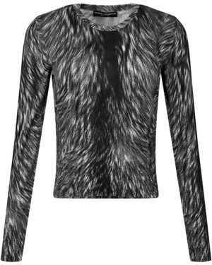 Dolce & Gabbana Fur Print Knitwear - Black