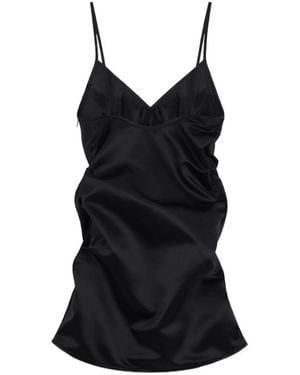we11done Satin Suspender Dress - Black