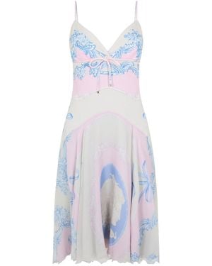Versace Color-Blocked Dress - White