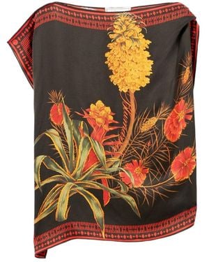 Blumarine Floral Printed Twill Top - Multicolour