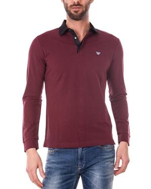 Armani Jeans Logo Slim Polo Shirt - Red
