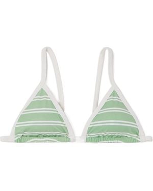 Marysia Swim Striped Triangle Bikini Top - Green