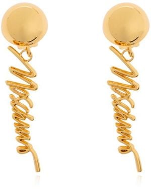 Moschino Logo Earrings - Metallic