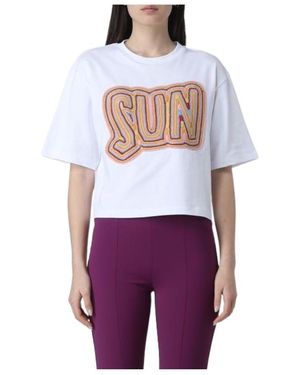 Sportmax Crochet-Embroidered Cotton T-Shirt - Purple