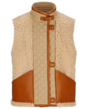 Loro Piana High-Neck Splicing Vest - Brown