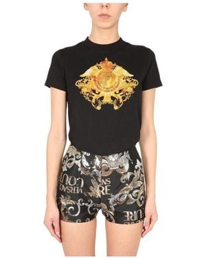Versace Jeans Couture Rococo Crystal-Motif T-Shirt - Black
