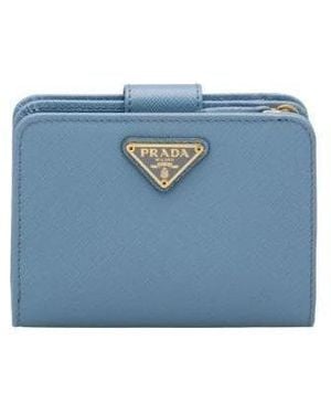 Prada Small Saffiano Leather Wallet - Blue