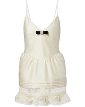 ShuShu/Tong Lace-Trimmed Wool And Silk Minidress - Natural