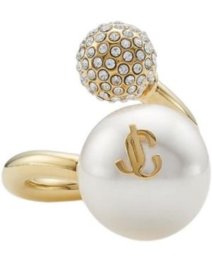 Jimmy Choo Auri Embellished Ring - White