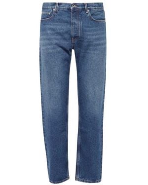 Off-White c/o Virgil Abloh Logo Patch Straight Leg Jeans - Blue