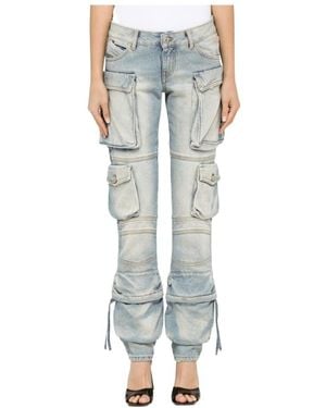 The Attico The Essie Low-Rise Cargo Jeans - Blue
