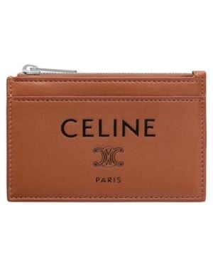 Celine Zipped Card Holder - Brown