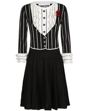 Moschino Wrinkled Round-Necked Dress - Black