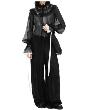 Ann Demeulemeester Palvi Ruffle-Collar Blouse - Black