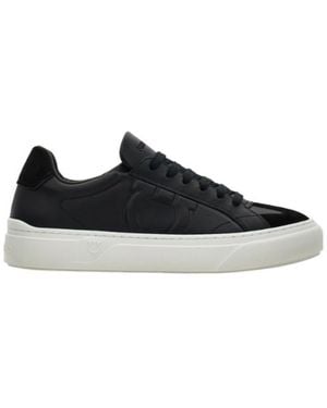 Ferragamo Apos;S Gancini Leather Low-Top Sneakers - Black