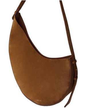 Soeur Suede Crescent Shoulder Bag - Brown