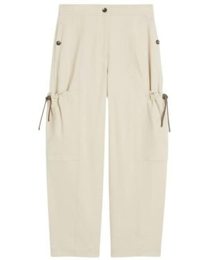 Max Mara Stretch-Cotton Cargo Trousers - Natural