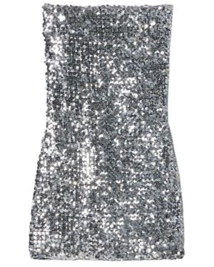 Gucci Embroidered Sequin Elastic Fabric Dress - Gray