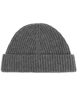 Jil Sander Ribbed Beanie Hat - Grey
