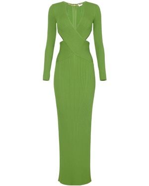 Elisabetta Franchi Openwork Knit Carpet Dress - Green