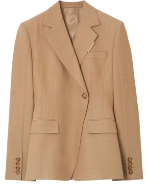 Burberry Single-Breasted Tailored Jacket - Natural