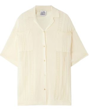 Donde Esteban Guayabera Pointelle-Knit Shirt - Natural