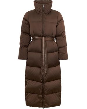 Peserico Belted Long Puffer Coat - Brown