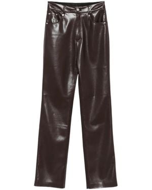 Nanushka Five-Pocket Leather Trousers - Brown