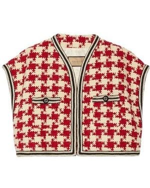 Gucci Contrast-Color Knitted Vest - Red